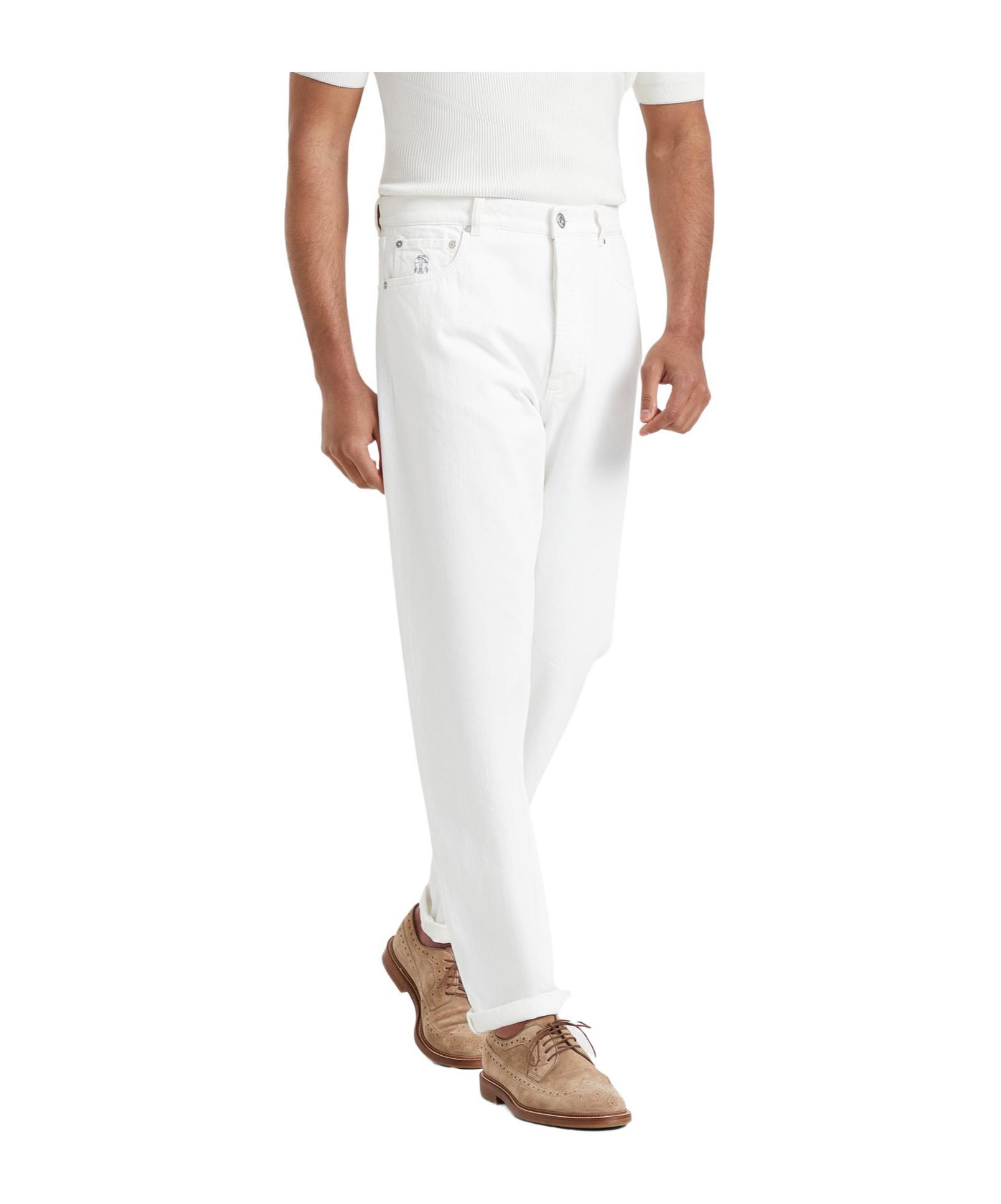 BRUNELLO CUCINELLI Belt-loop Jeans In White Product Image