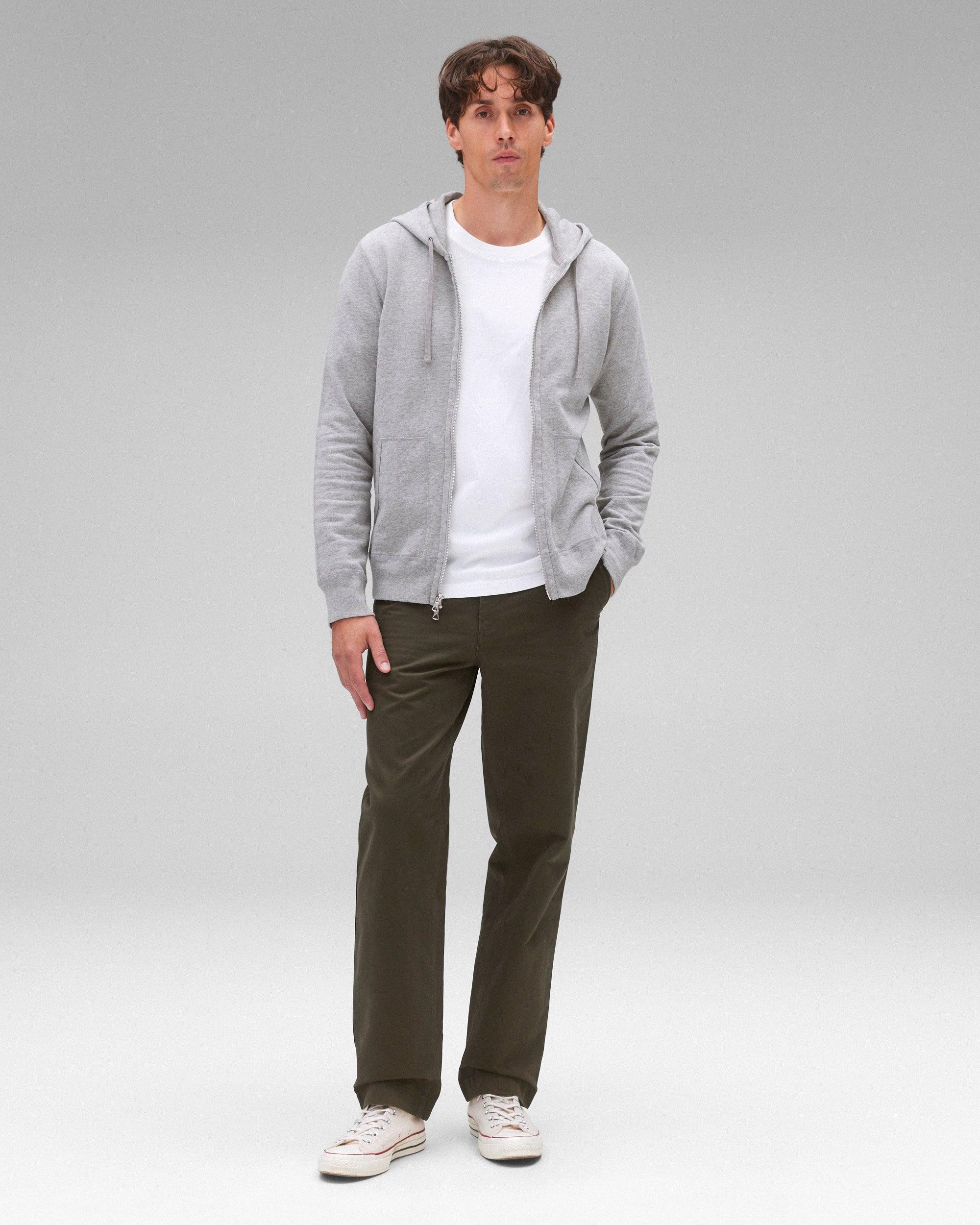 Lightweight Terry Slim Zip Hoodie Male Product Image
