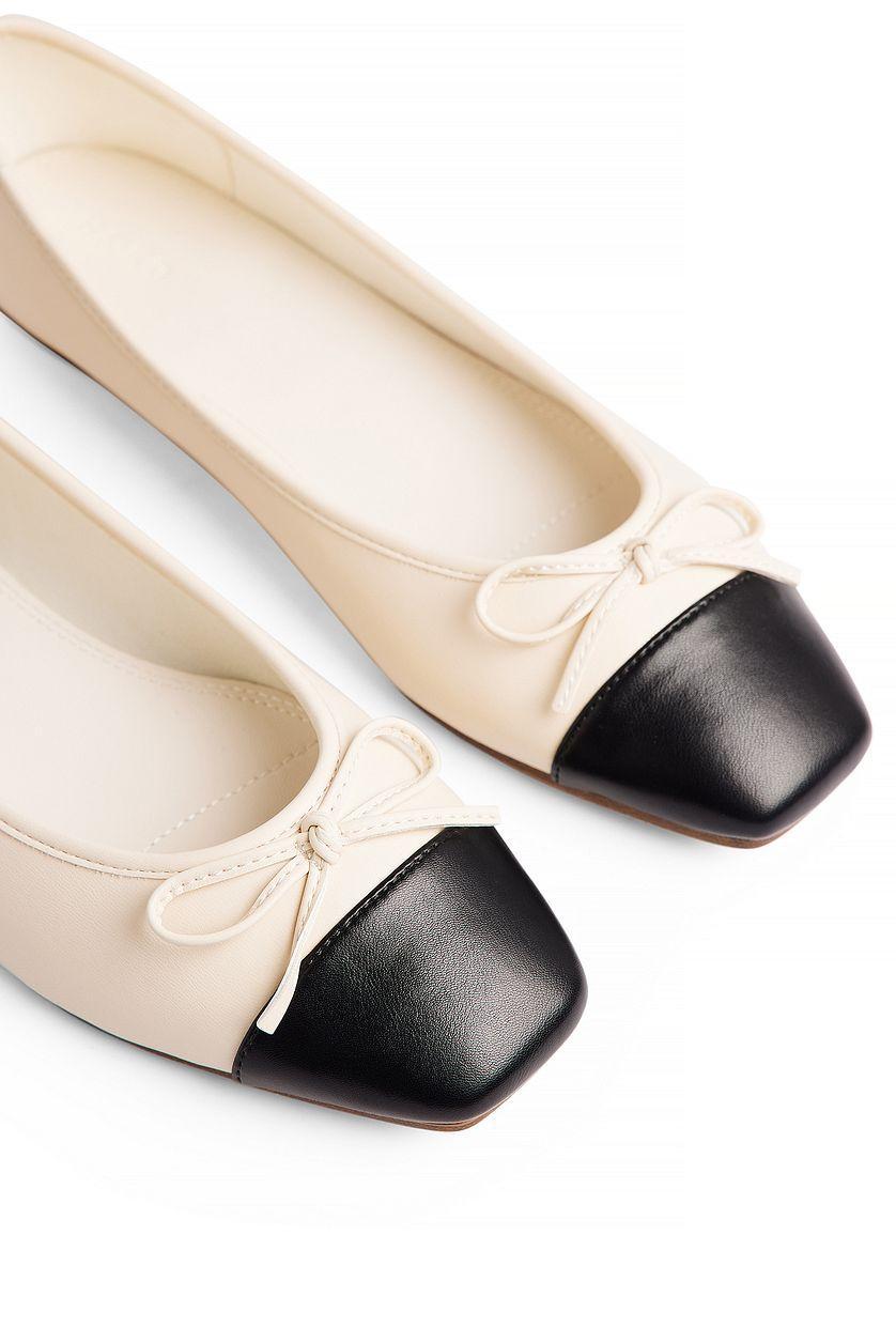 Contrast Toe Ballerinas Product Image