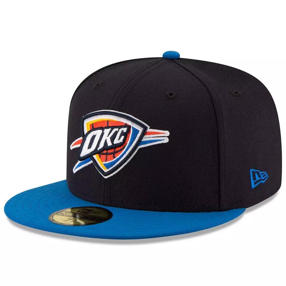 Men's New Era Black/Royal Oklahoma City Thunder Official Team Color 2Tone 59FIFTY Fitted Hat, Size: 7 5/8, Blue Product Image