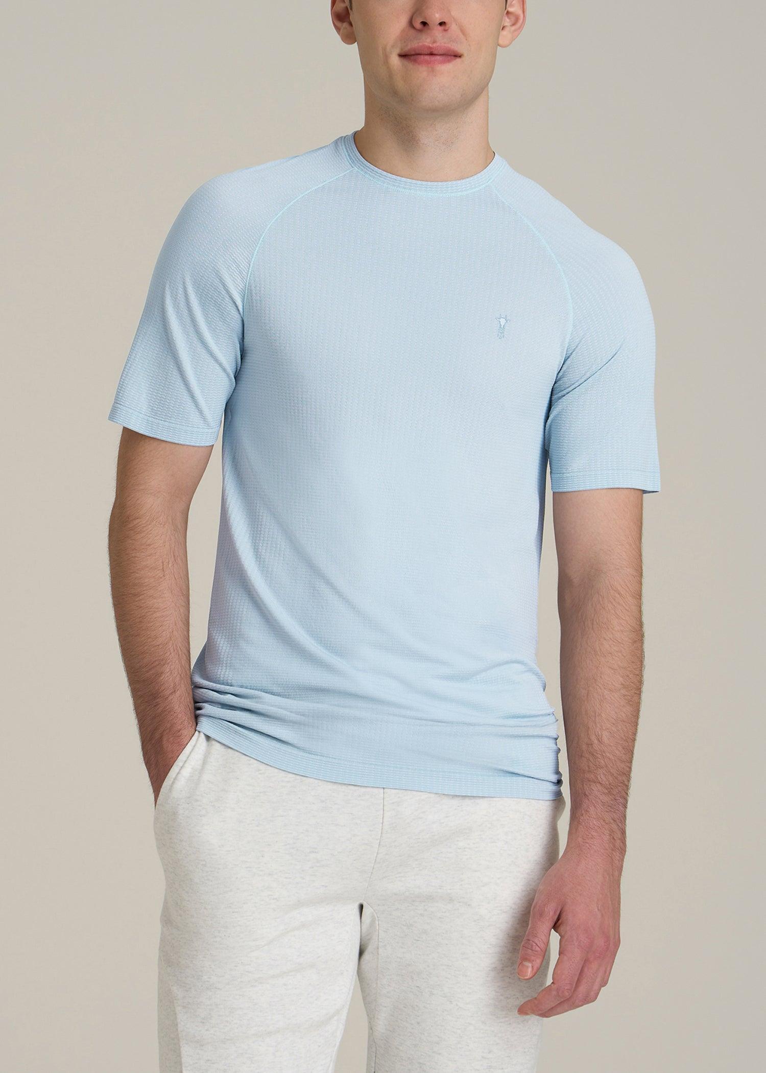 Vented Training Top for Tall Men in Ice Blue Product Image
