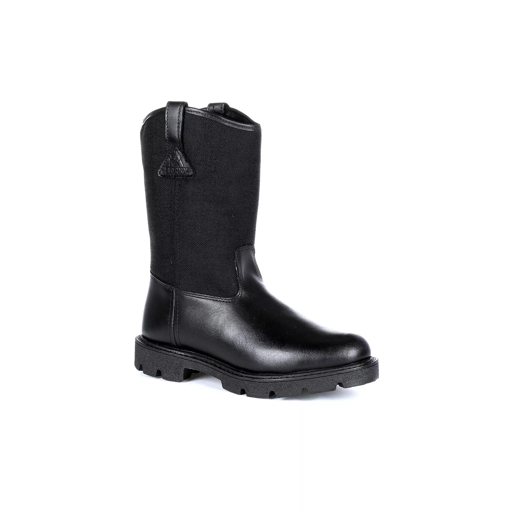 Rocky Men's Pull-On Water Resistant Work Boots, Size: 12 MW, Black Product Image