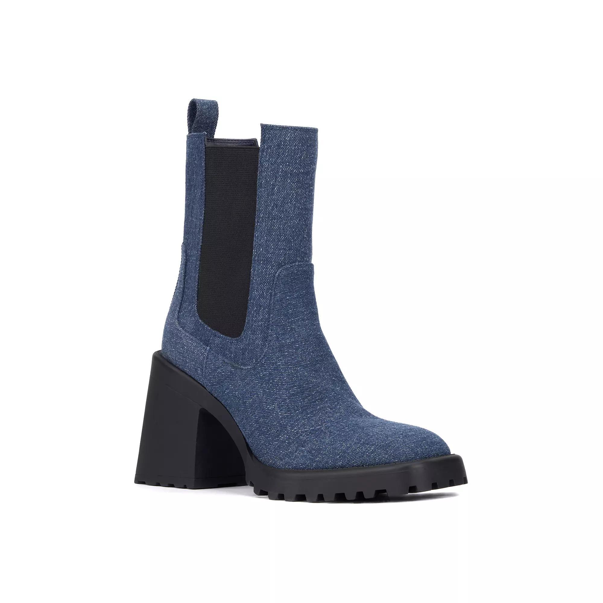 Olivia Miller No Notes Womens Ankle Boots Blue Product Image