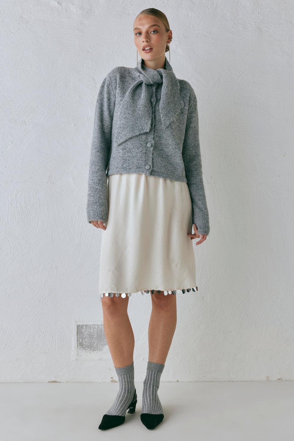 Sable Knit Cardigan Grey Product Image