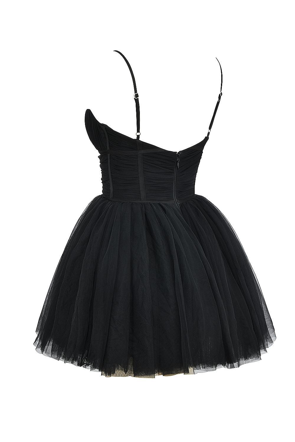 Princess Black Tulle Mini Dress Product Image