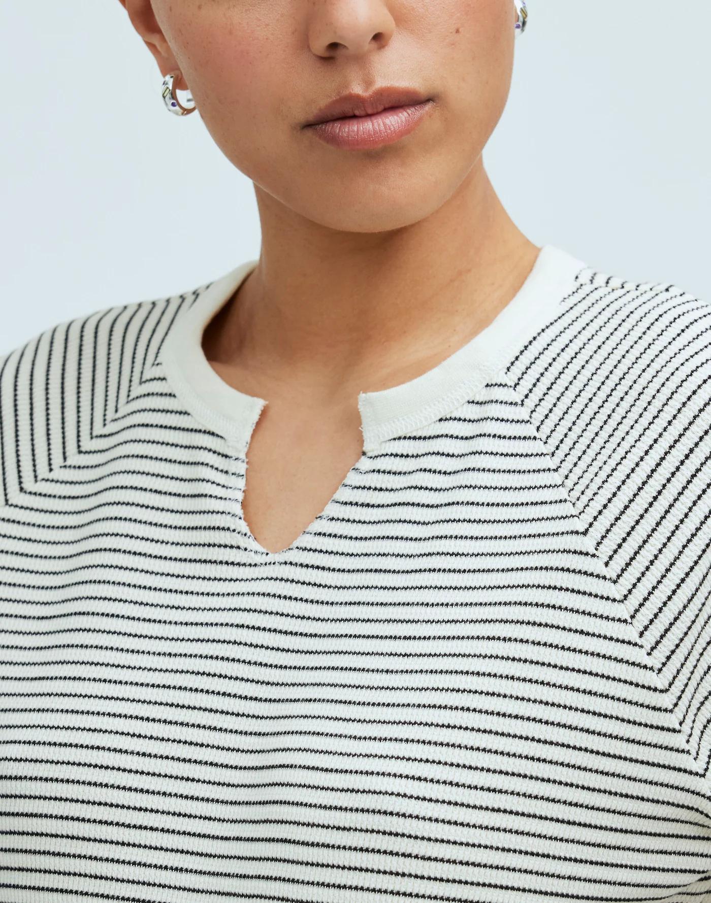 Splitneck Raglan-Sleeve Tee in Stripe Product Image