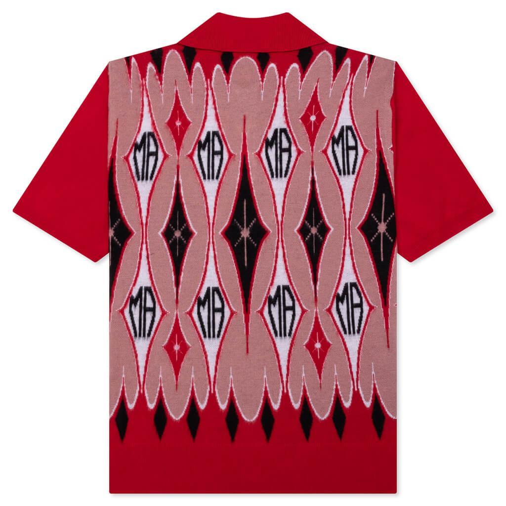 Argyle Jacquard S/S Polo - Red Male Product Image