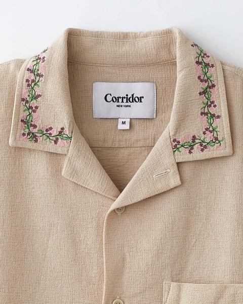Hopsack Embroidered SS Camp - Blue Product Image