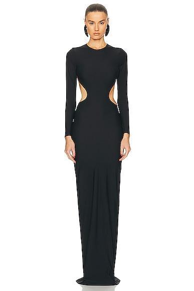 Balenciaga Cut Out Maxi Dress Black. (also in ). Product Image