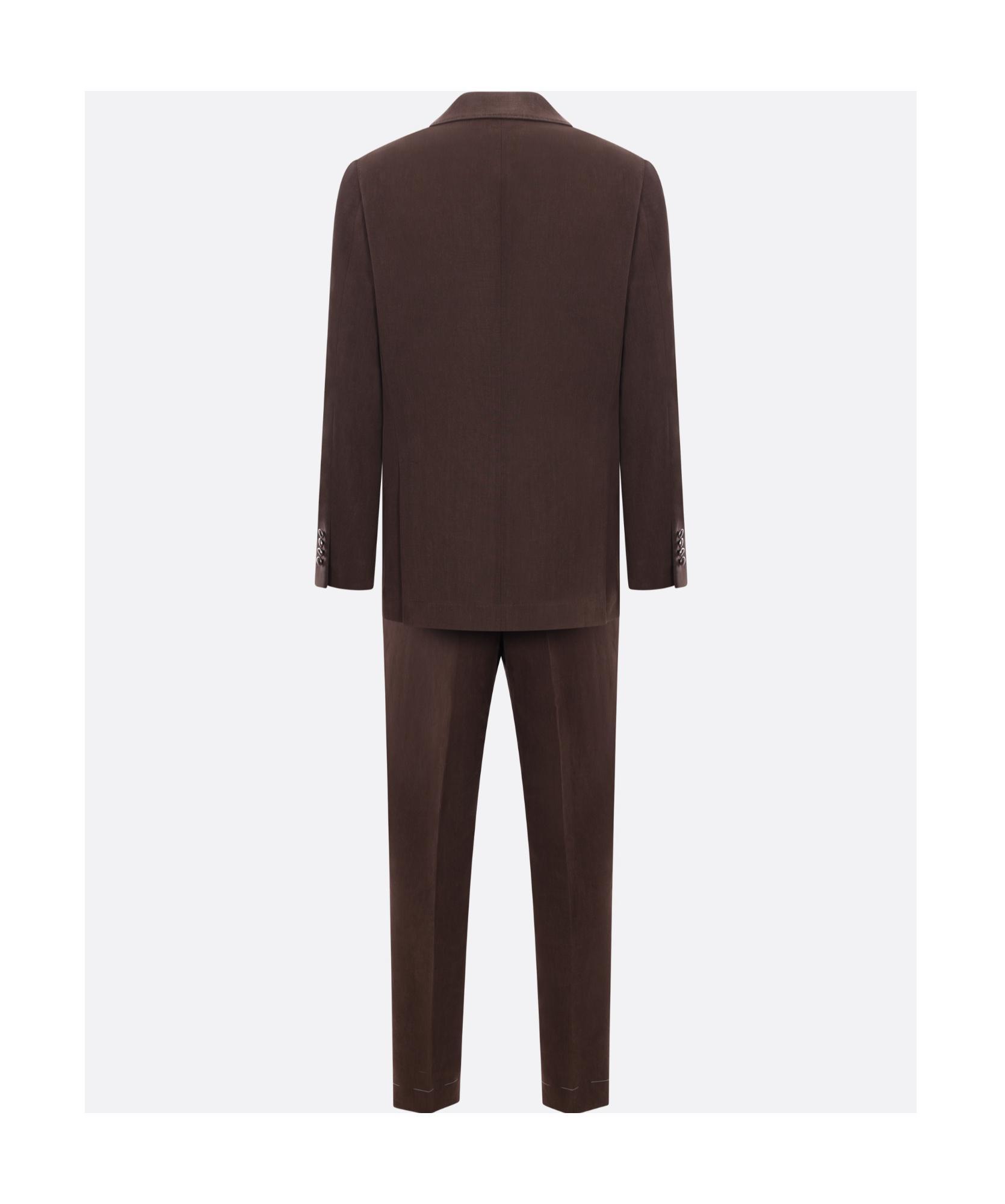 BRUNELLO CUCINELLI Long-sleeved Suit In Brown Product Image