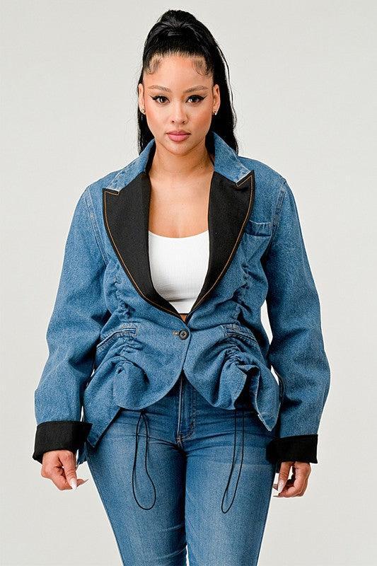 Athina Cute Denim Blazer Product Image