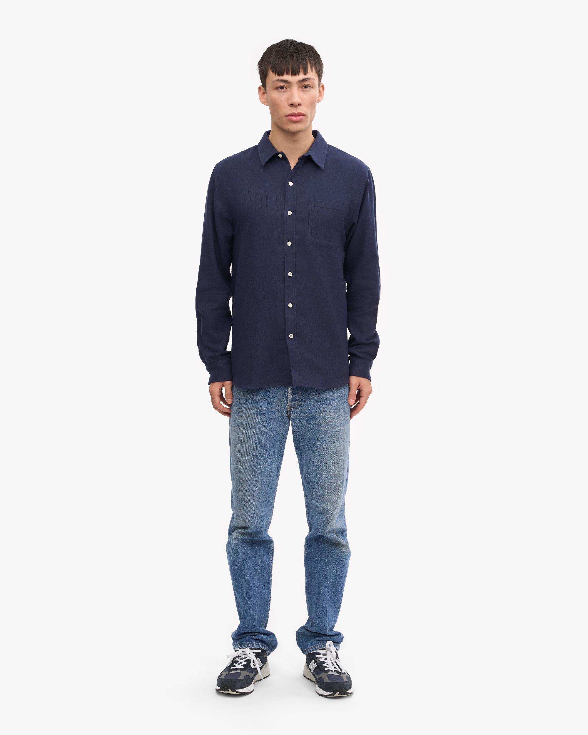 Organic Flannel Shirt - Deep Black Product Image