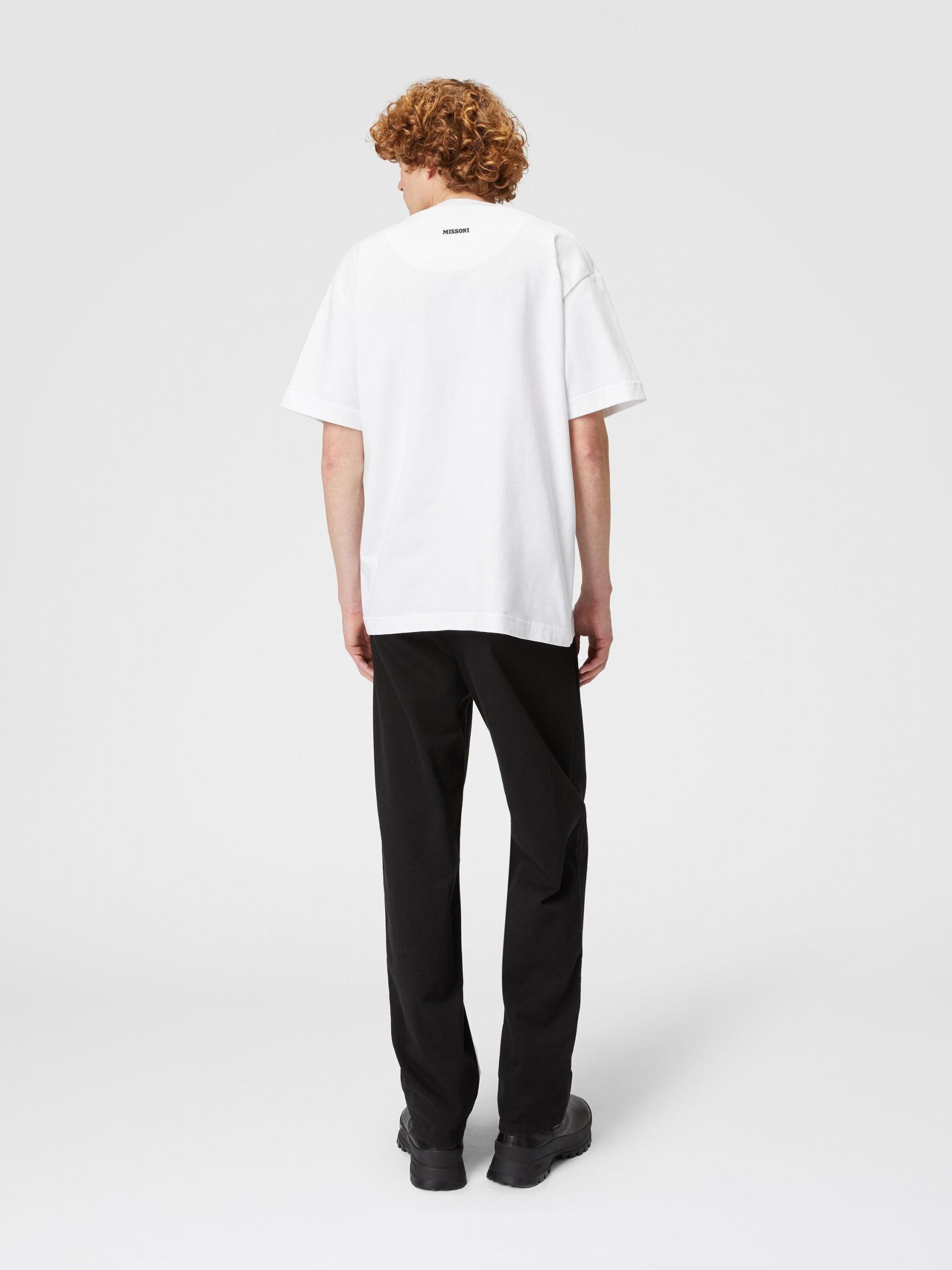 Cotton jersey T-shirt with zig zag embroidery Product Image