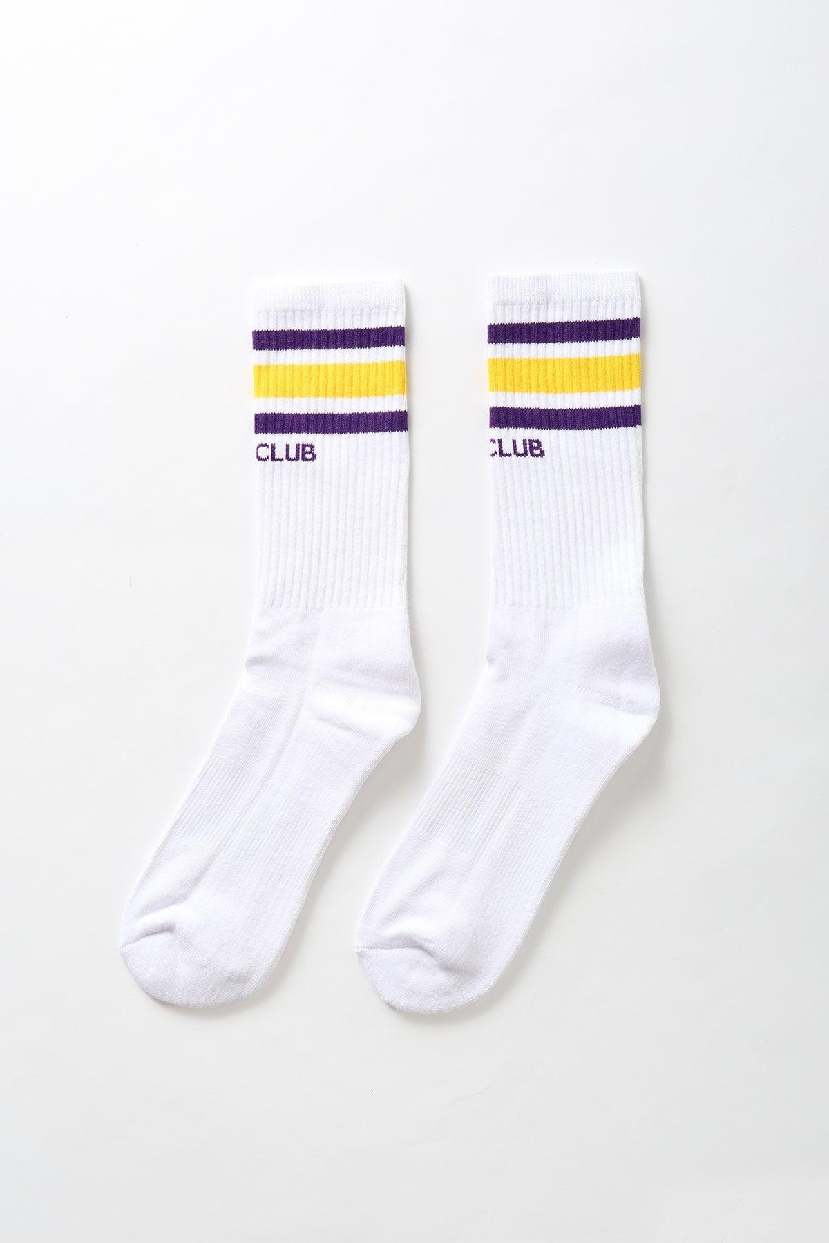 Pro Club - Striped Crew Socks - Purple/Yellow Product Image