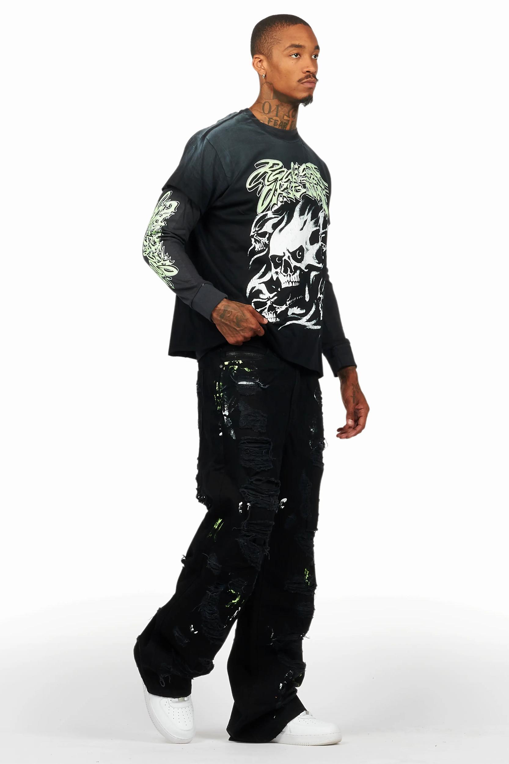Schtupp Black Double Layer T-Shirt/Baggy Fit Jean Bundle Male Product Image