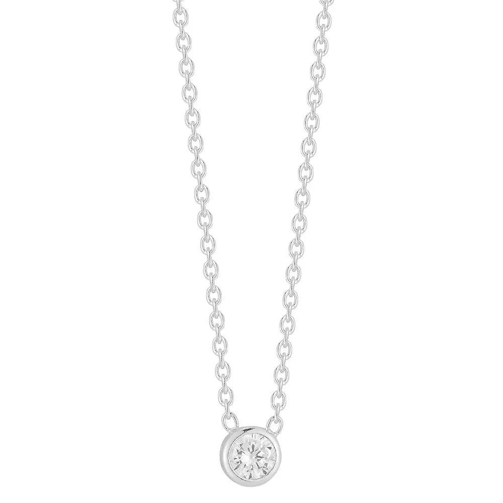 Sunkissed Sterling Sterling Silver Cubic Zirconia Stone Necklace, Women's, Size: 17", Silver Tone Product Image