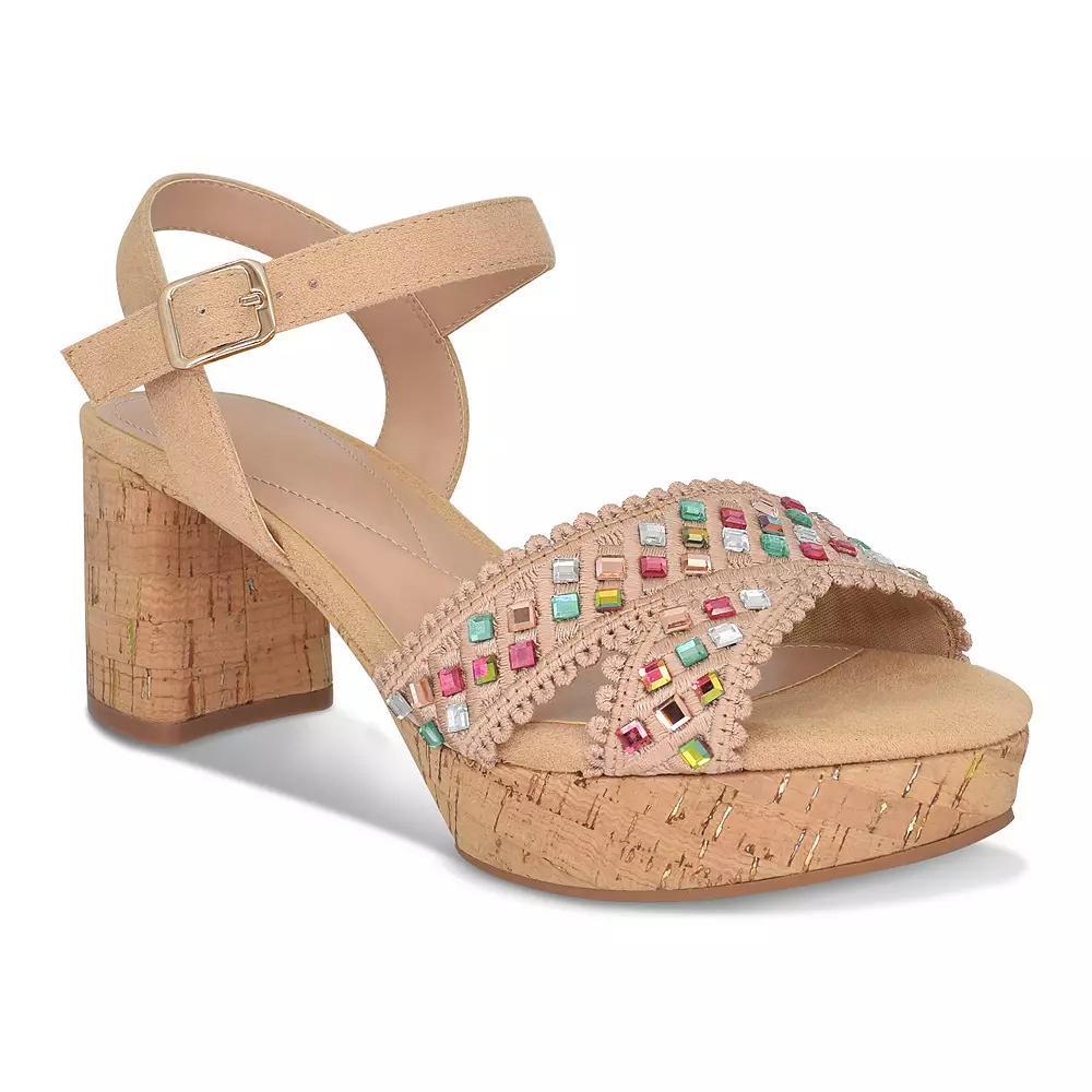 Impo® Nicolette Bling Women's Platform Sandals, Size: 8.5 Medium, Latte Pastel Team Product Image
