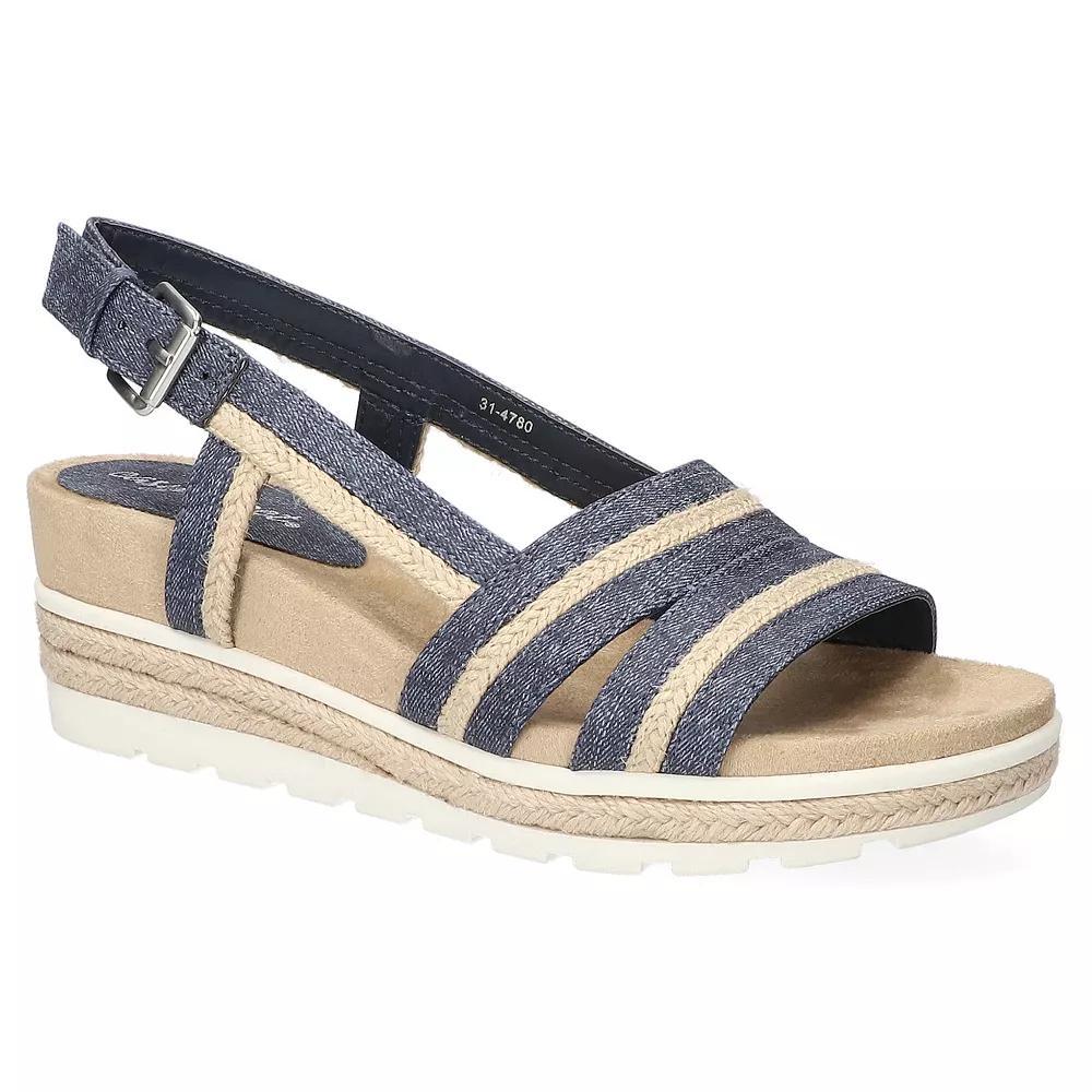 Easy Street Mel Slingback Women's Wedge Sandals, Size: 7 XW, Jeans Product Image