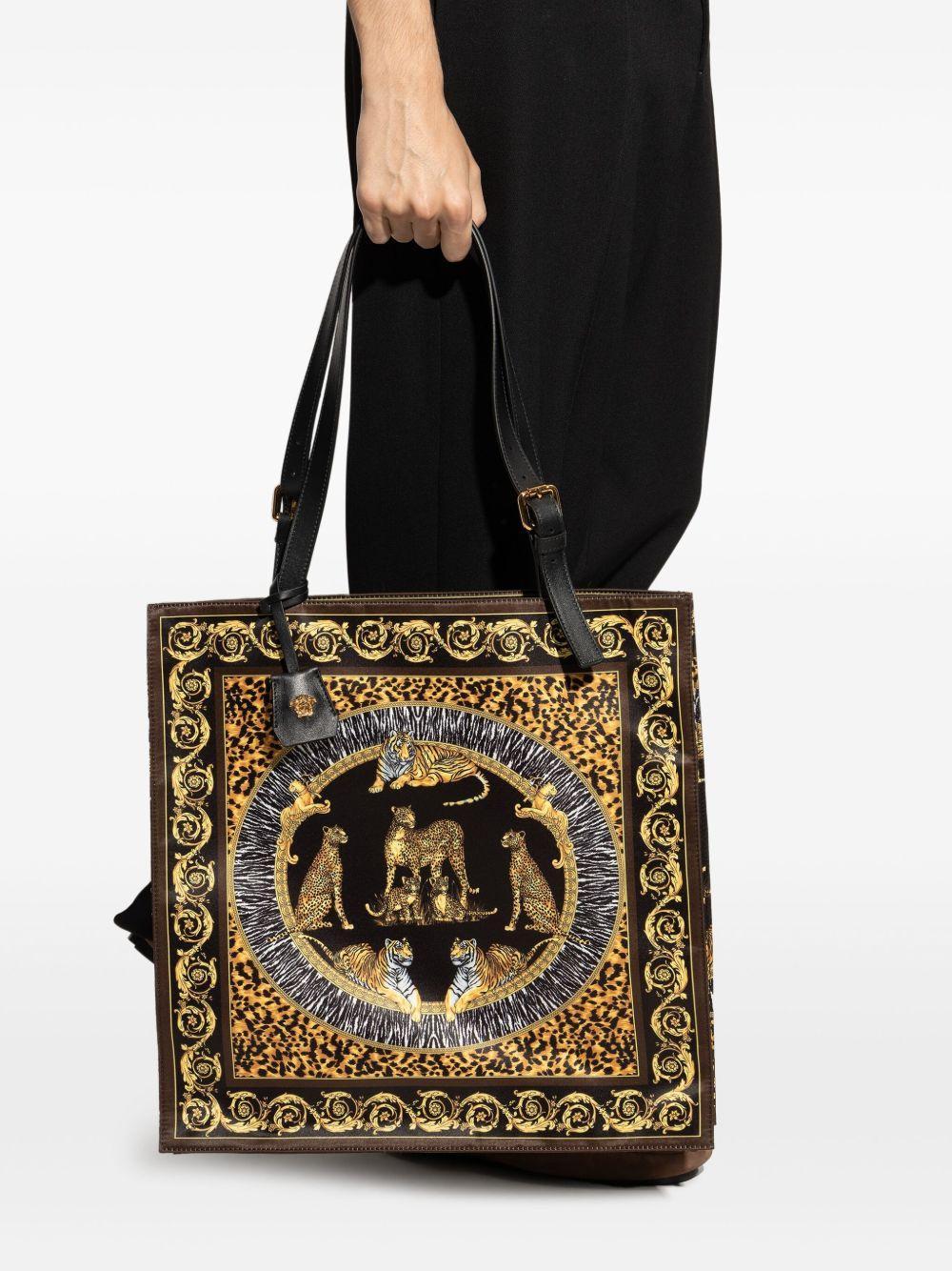animal-print baroque tote bag Product Image