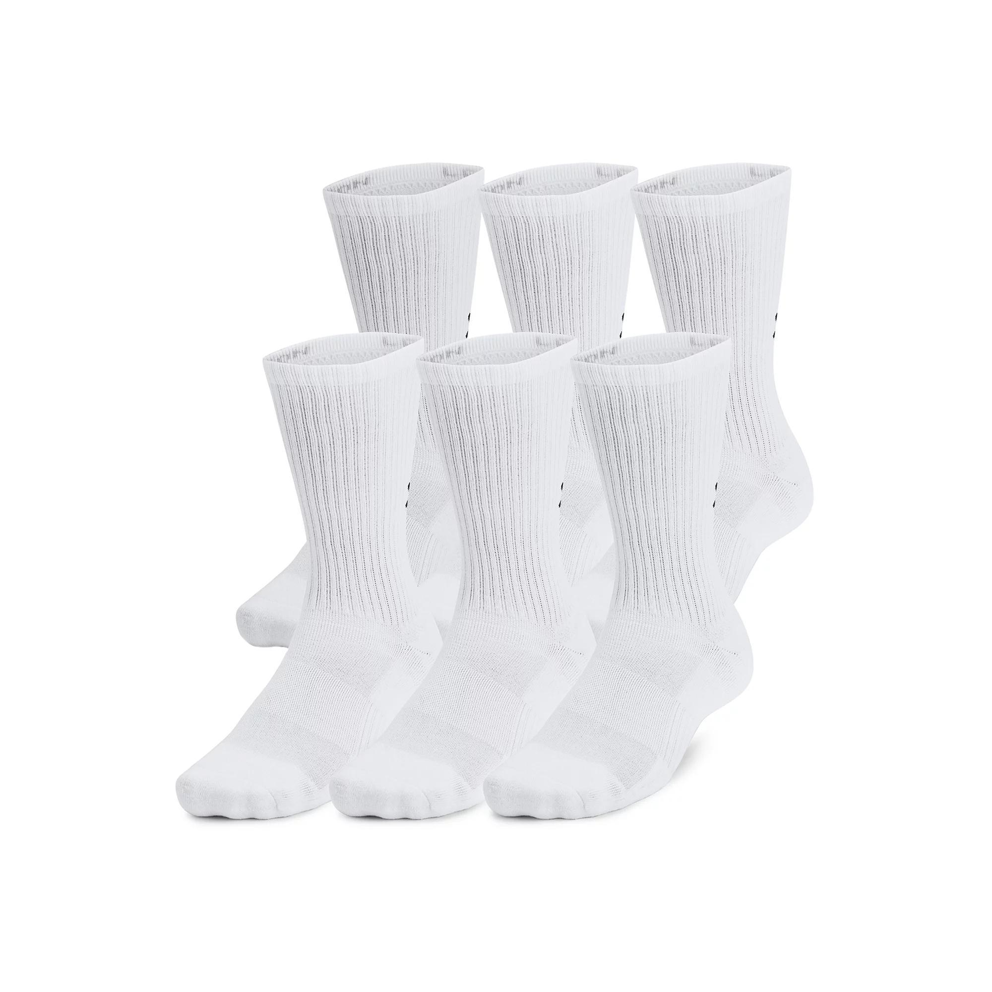 Under Armour Training Cotton 6-Pack Crew Socks, Men's, Size: Large, Black Product Image