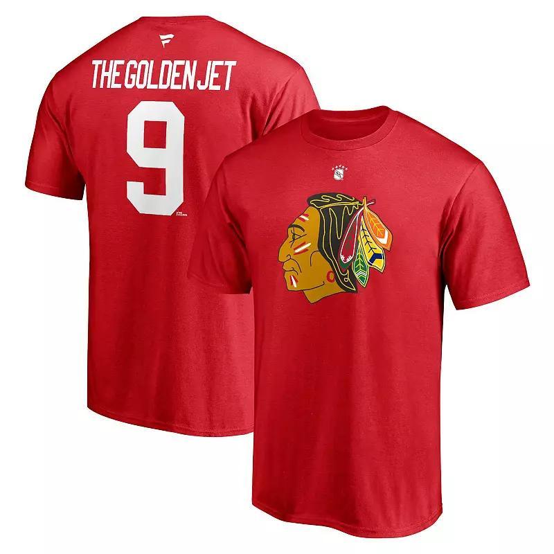 Men's Fanatics Branded Bobby Hull Red Chicago Blackhawks Authentic Stack Retired Player Nickname & Number T-Shirt, Size: Medium Product Image