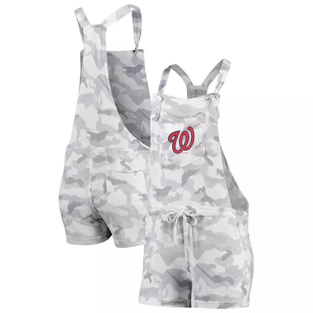 Women's Concepts Sport Gray Washington Nationals Camo Overall Romper, Size: Medium, Grey Product Image