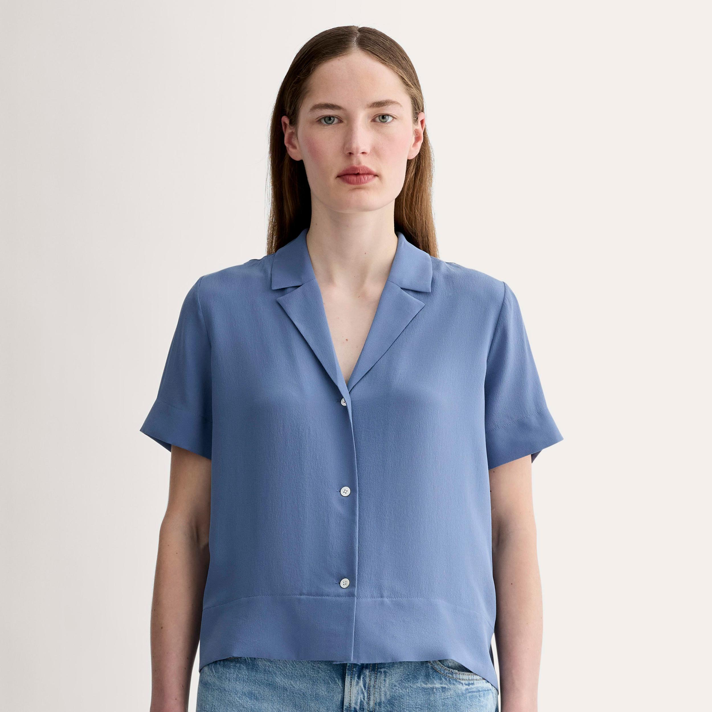 The Notch Shirt in Washable Silk Product Image