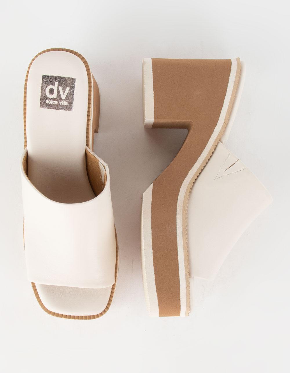 DOLCE VITA Nikole Platform Heel Womens Slide Sandals - OFF WHITE Product Image