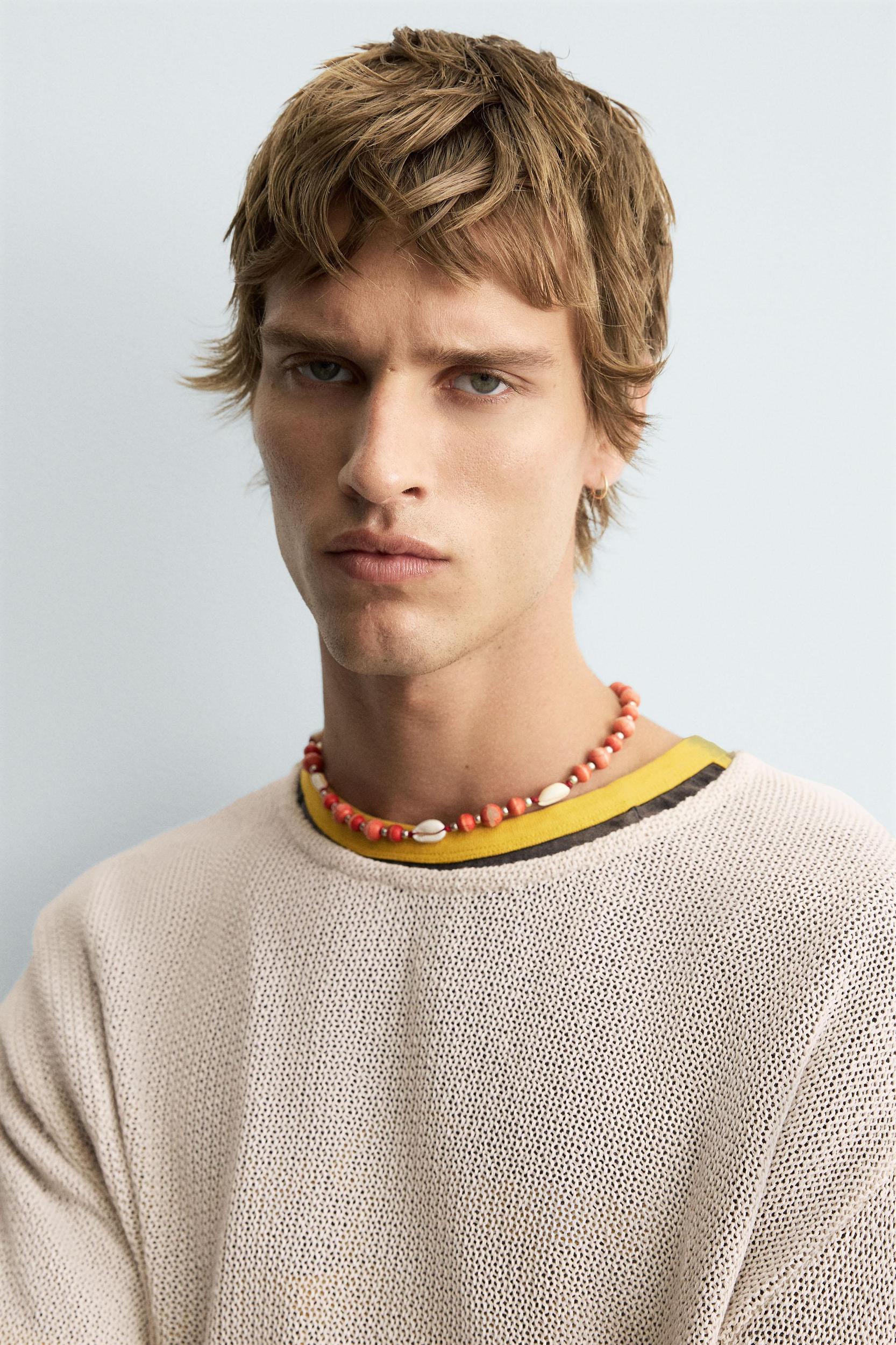 TEXTURED KNIT SWEATER WITH CUTOUTS Product Image