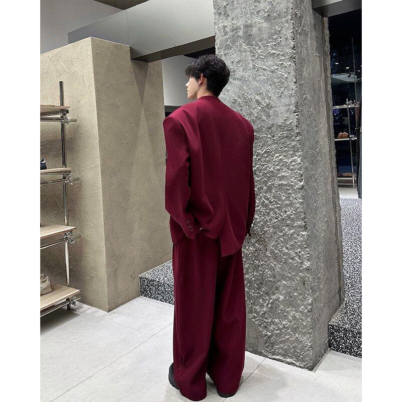V-Neck Single-Breasted Plain Blazer Product Image