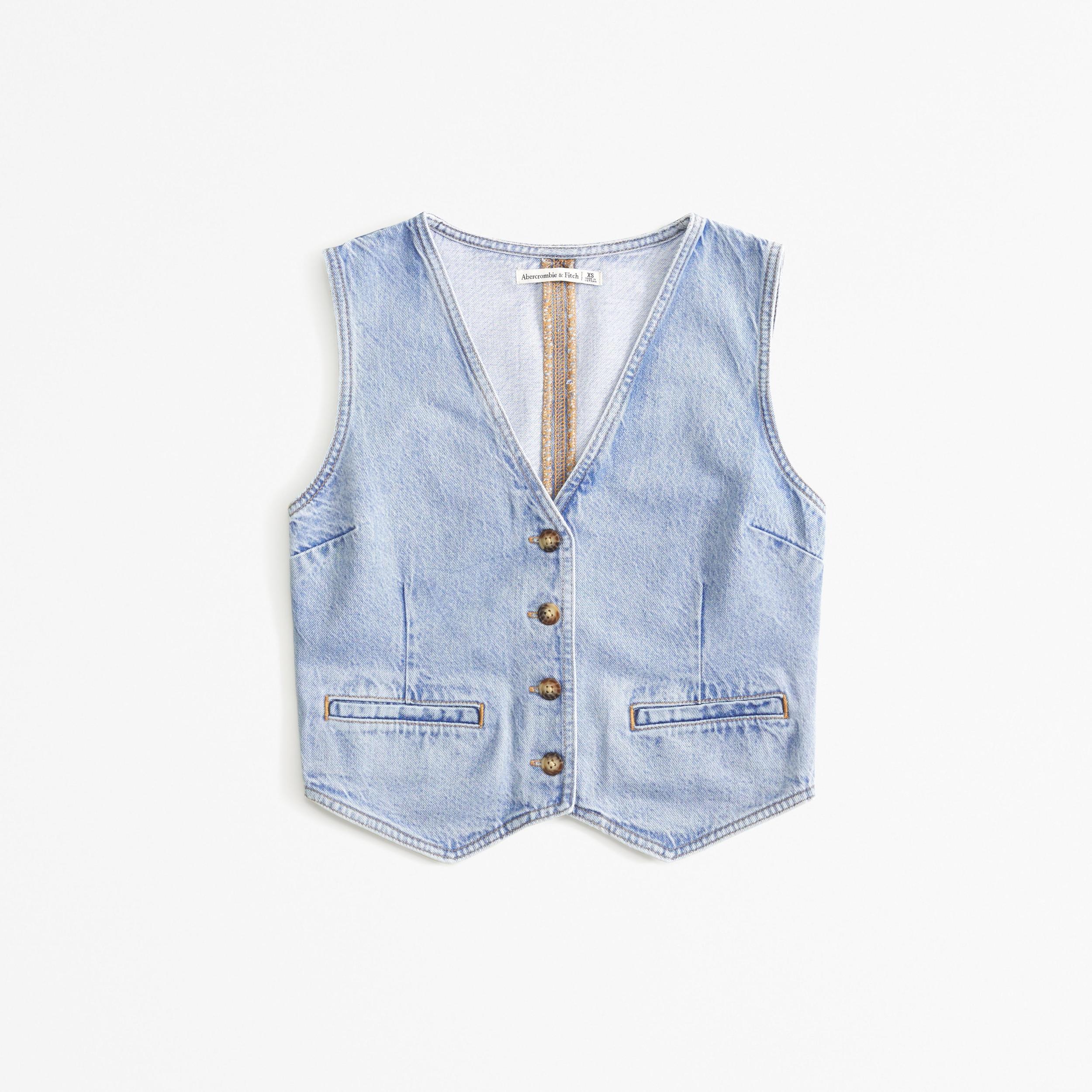 The A&F Mara Denim Vest Product Image
