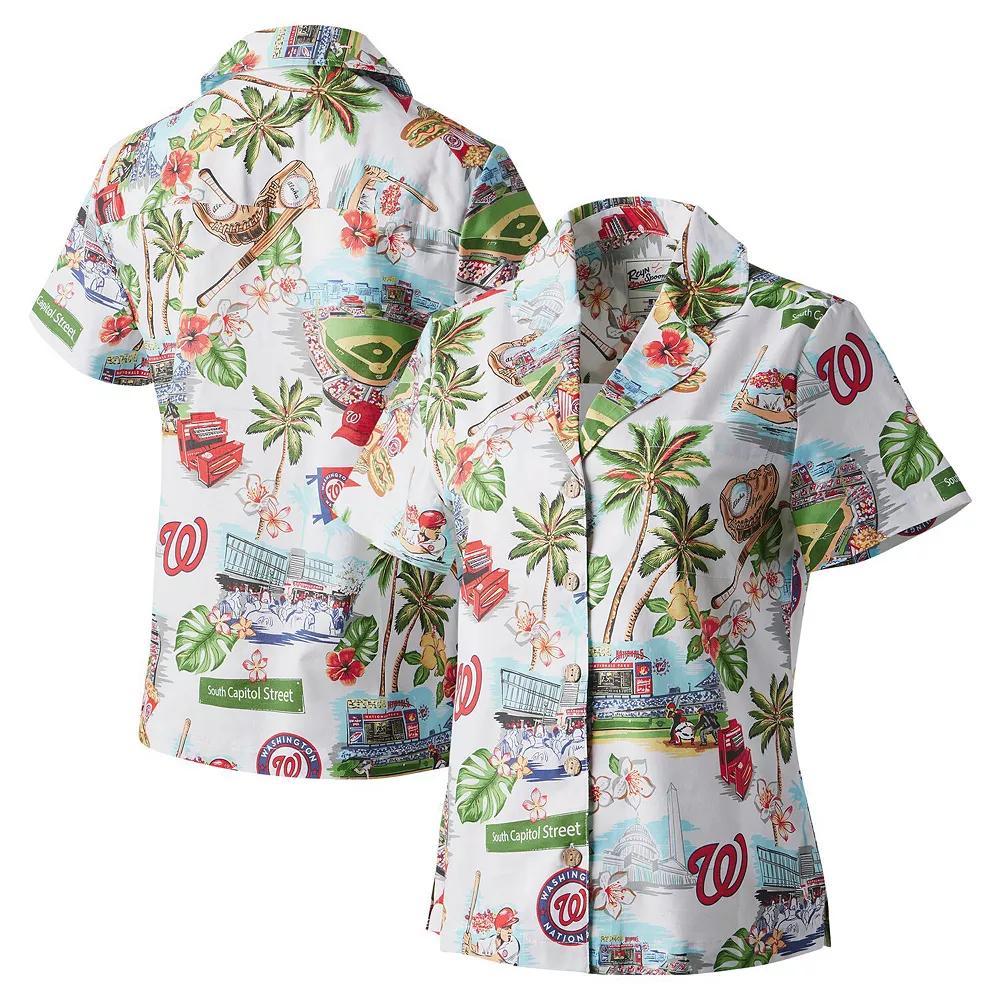 Women's Reyn Spooner White Washington Nationals Scenic Button-Up Shirt, Size: Small Product Image