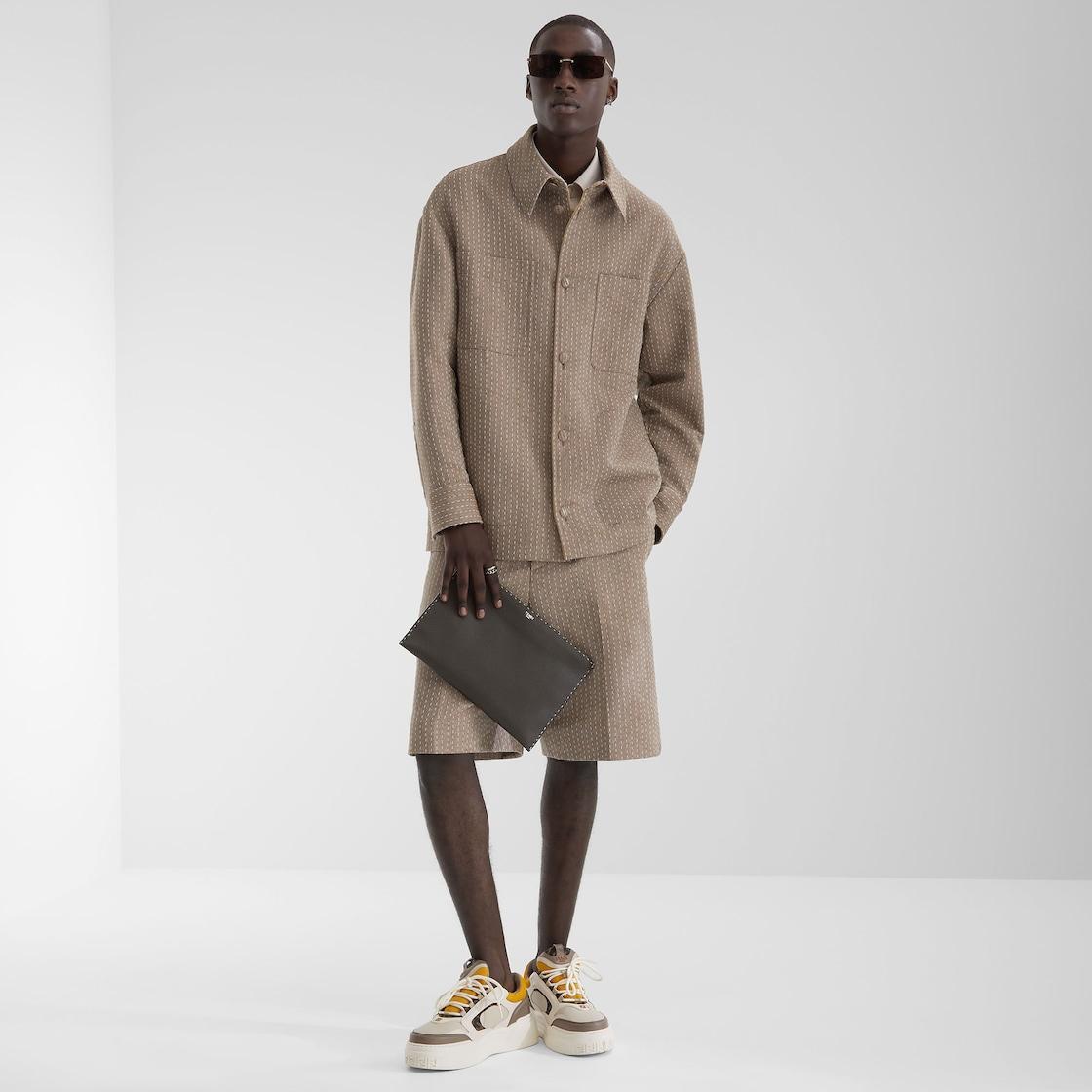 Fendi Force sneakersWhite, brown and yellow leather low-tops Product Image