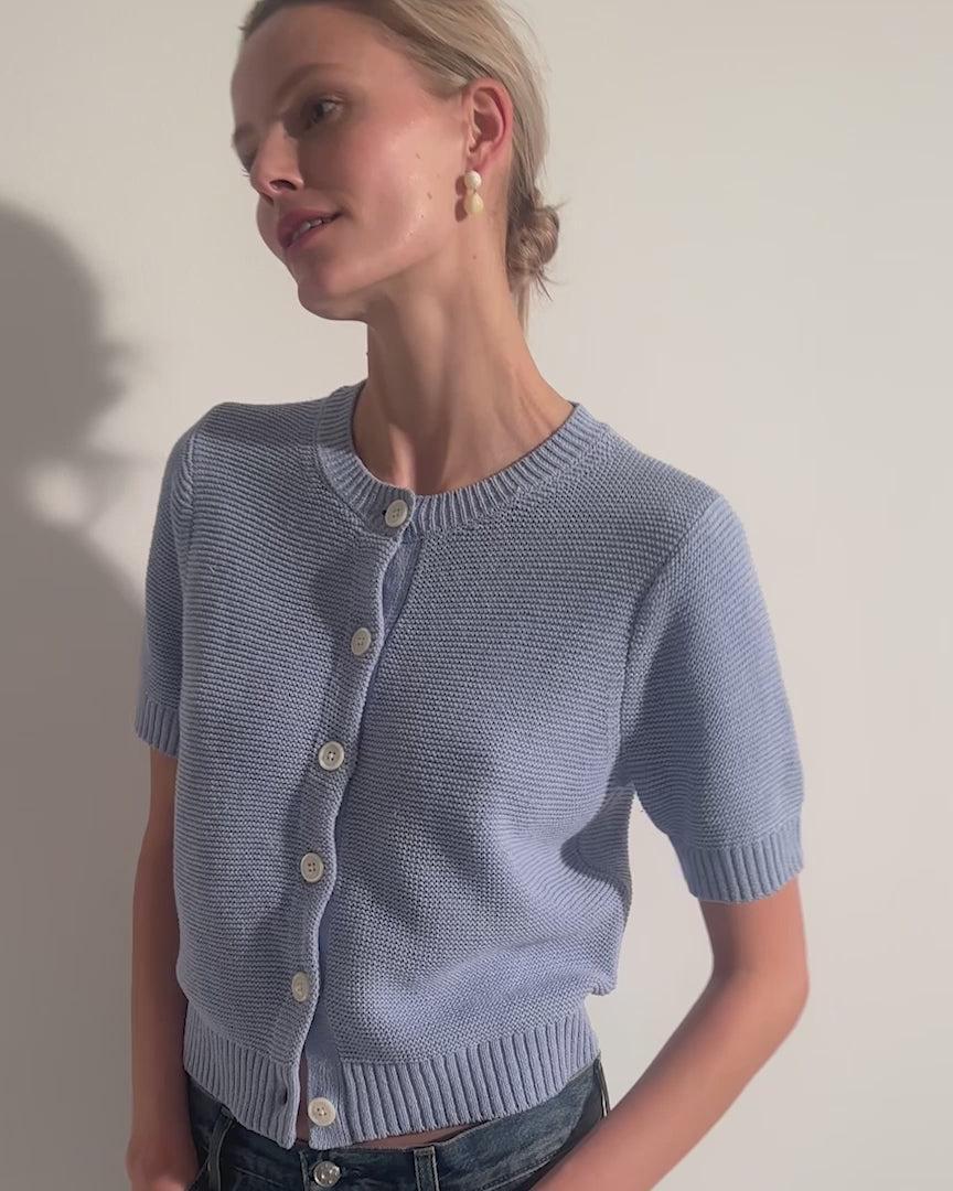 Elle Sweater In Cotton Linen Product Image