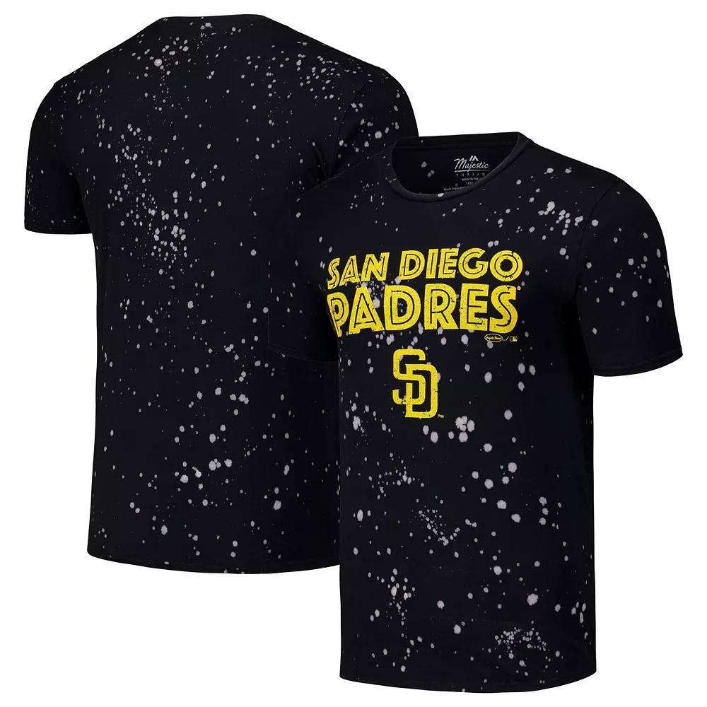 Men's Majestic Threads Black/White San Diego Padres Splatter T-Shirt, Size: XL Product Image