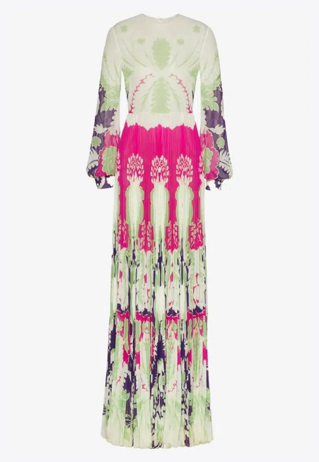 VALENTINO Garavani Woman Maxi Dress Ivory Size 4 Silk In Multicolor Product Image