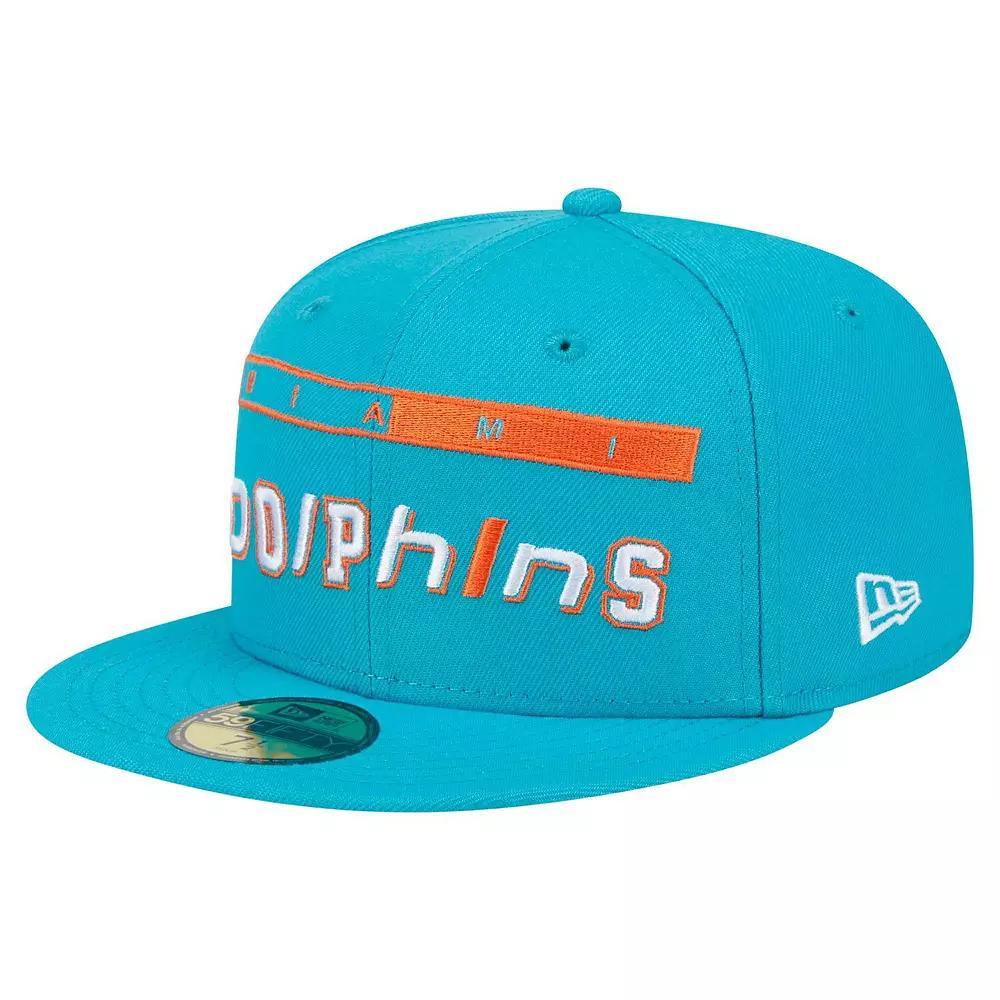 Men's New Era Aqua Miami Dolphins Ransom 59FIFTY Fitted Hat, Size: 7 3/8, Turquoise A Product Image