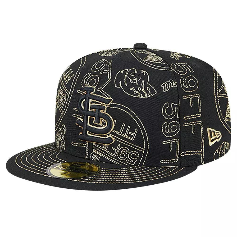 Men's New Era Black St. Louis Cardinals 59FIFTY Day Allover Fitted Hat, Size: 6 7/8 Product Image