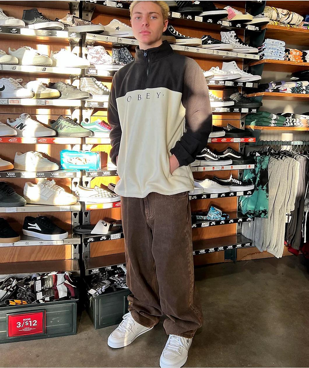 Empyre Loose Fit Brown Wash Denim Skate Jeans Product Image