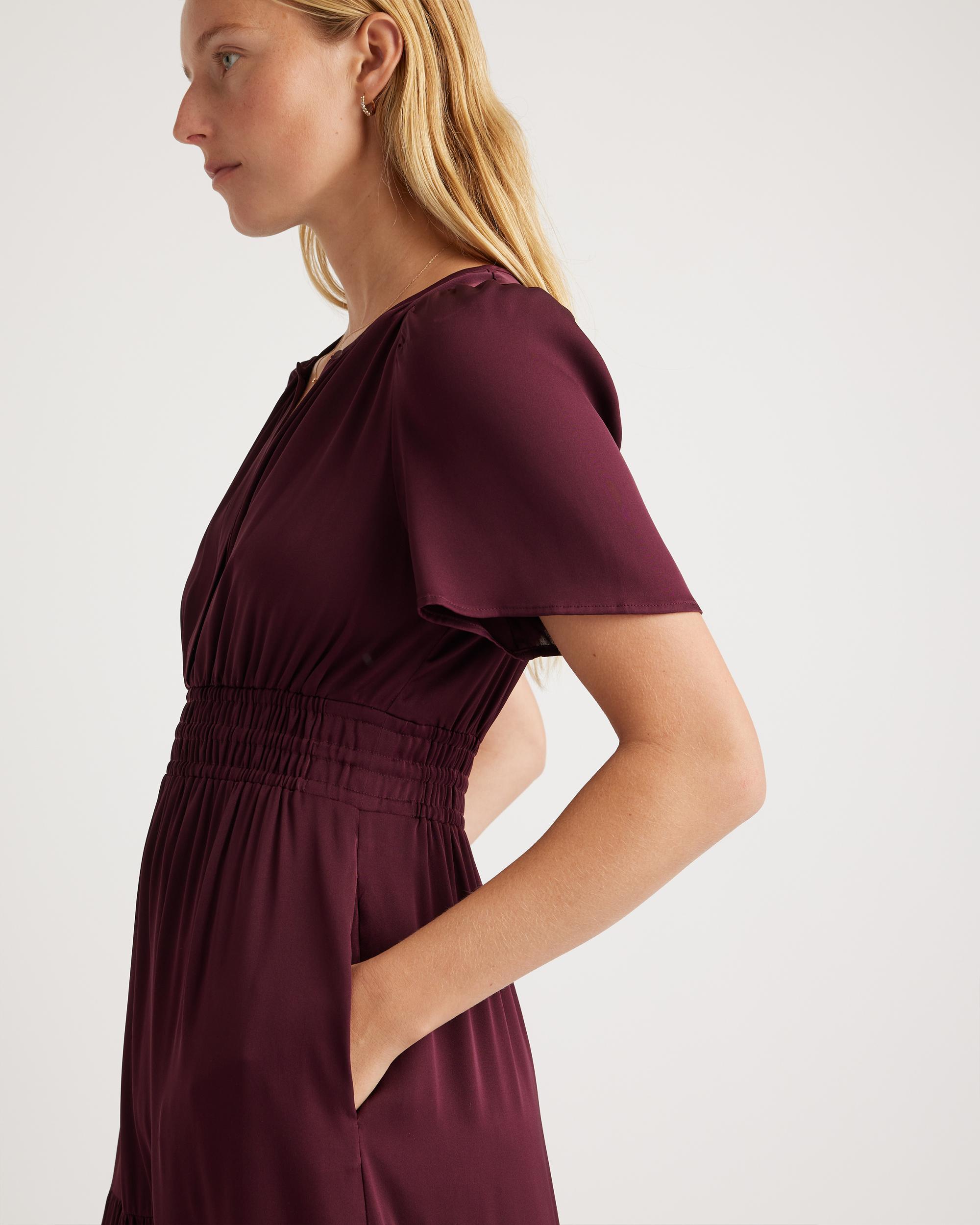 Quince | Women's Washable Stretch Silk Tiered Maxi Dress Product Image