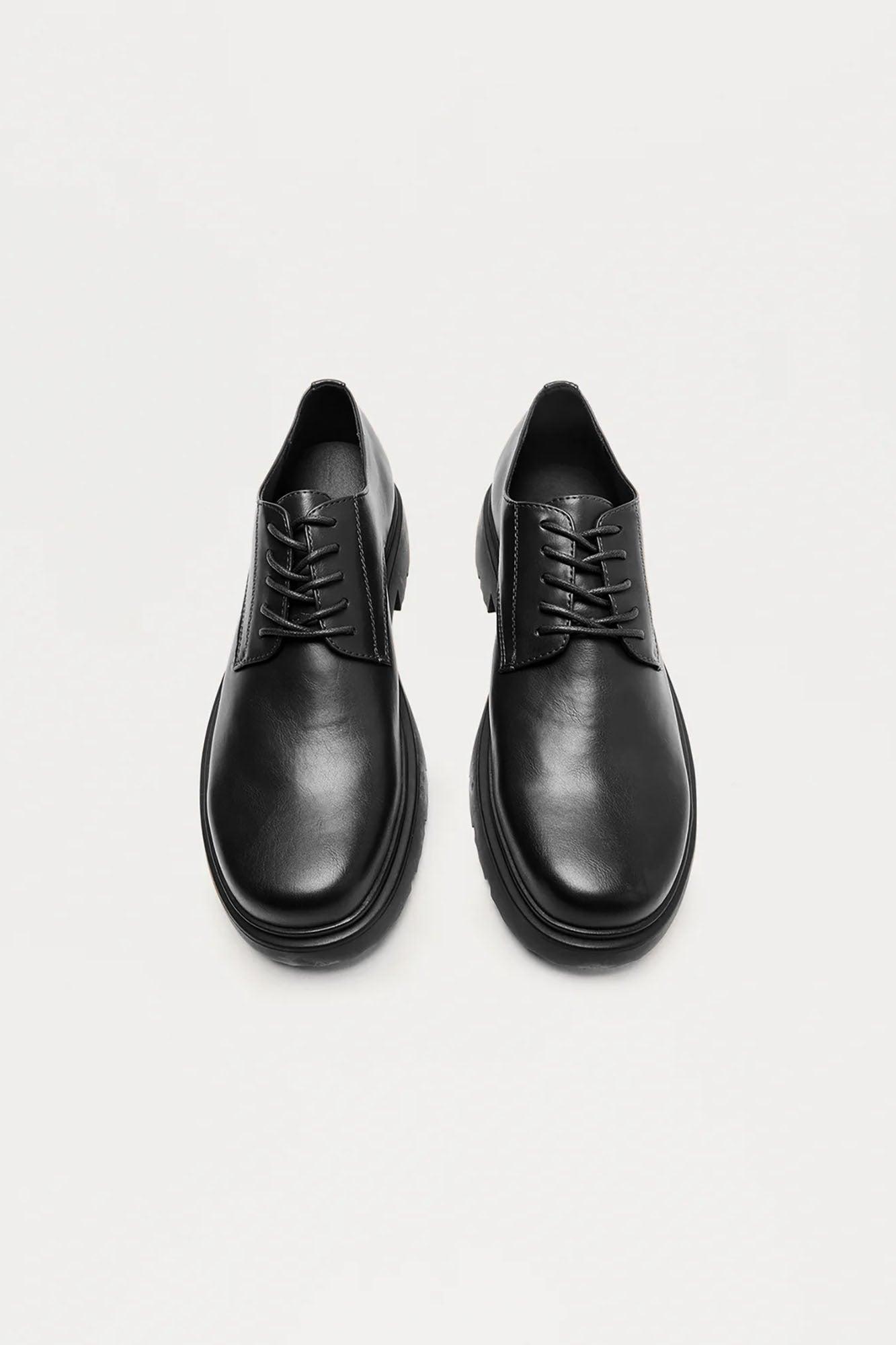 Chunky Lace Up Shoes - Black Product Image