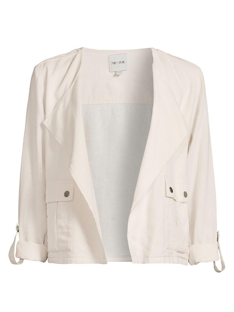Womens Rumba Linen Moto Jacket Product Image