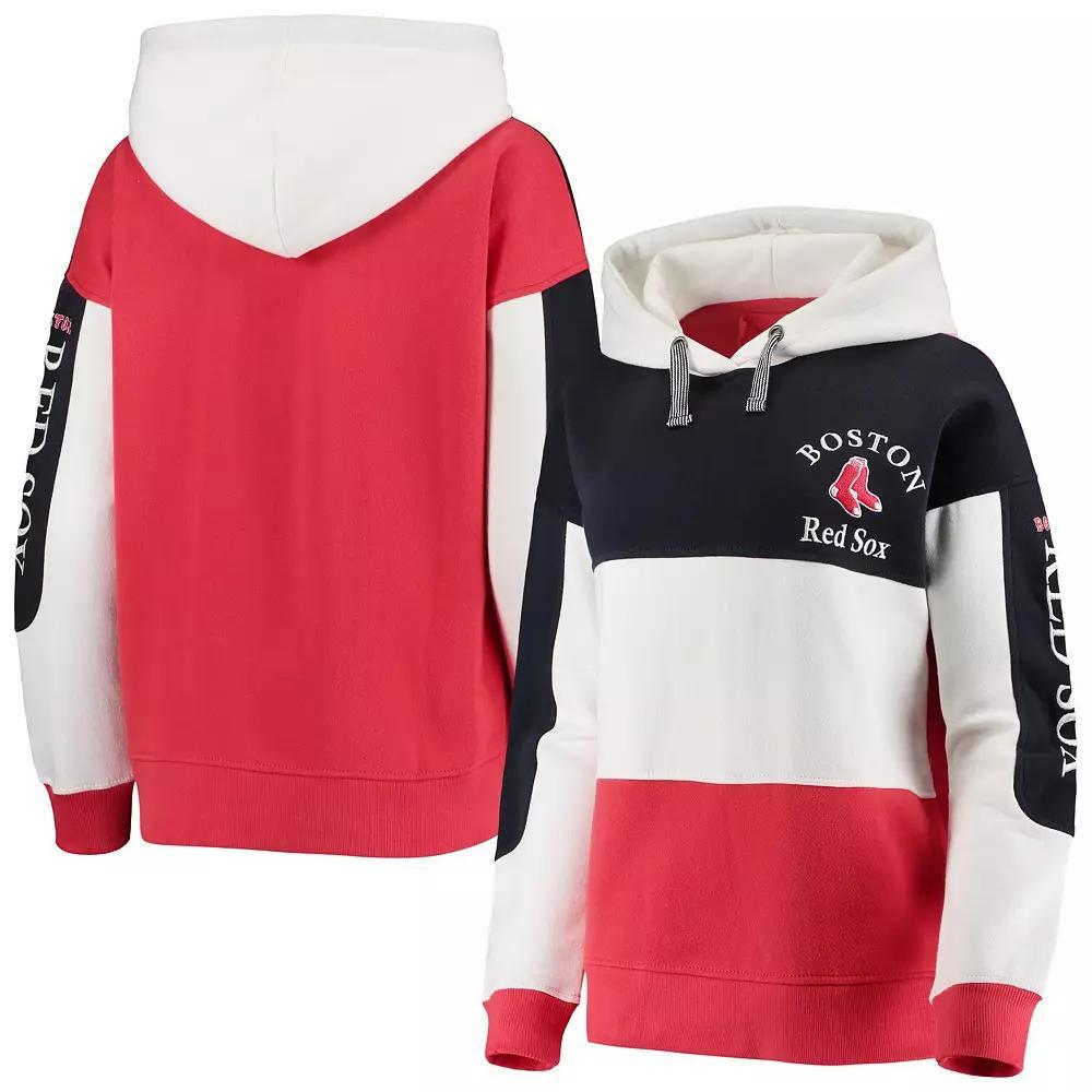Women's Soft as a Grape Navy/Red Boston Red Sox Rugby Pullover Hoodie, Size: Medium, Blue Product Image