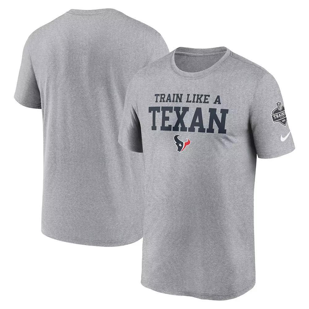Men's Nike Heather Gray Houston Texans 2024 NFL Training Camp Legend Performance T-Shirt, Size: 2XL, Grey Product Image