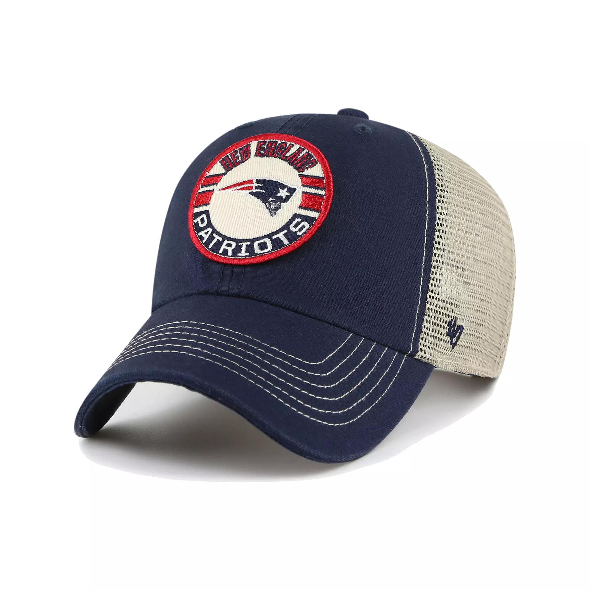 Men's '47 Navy/Natural New England Patriots Notch Trucker Clean Up Adjustable Hat, Blue Product Image