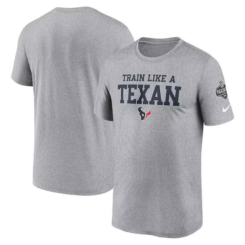 Men's Nike Heather Gray Houston Texans 2024 NFL Training Camp Legend Performance T-Shirt, Size: 2XL, Grey Product Image