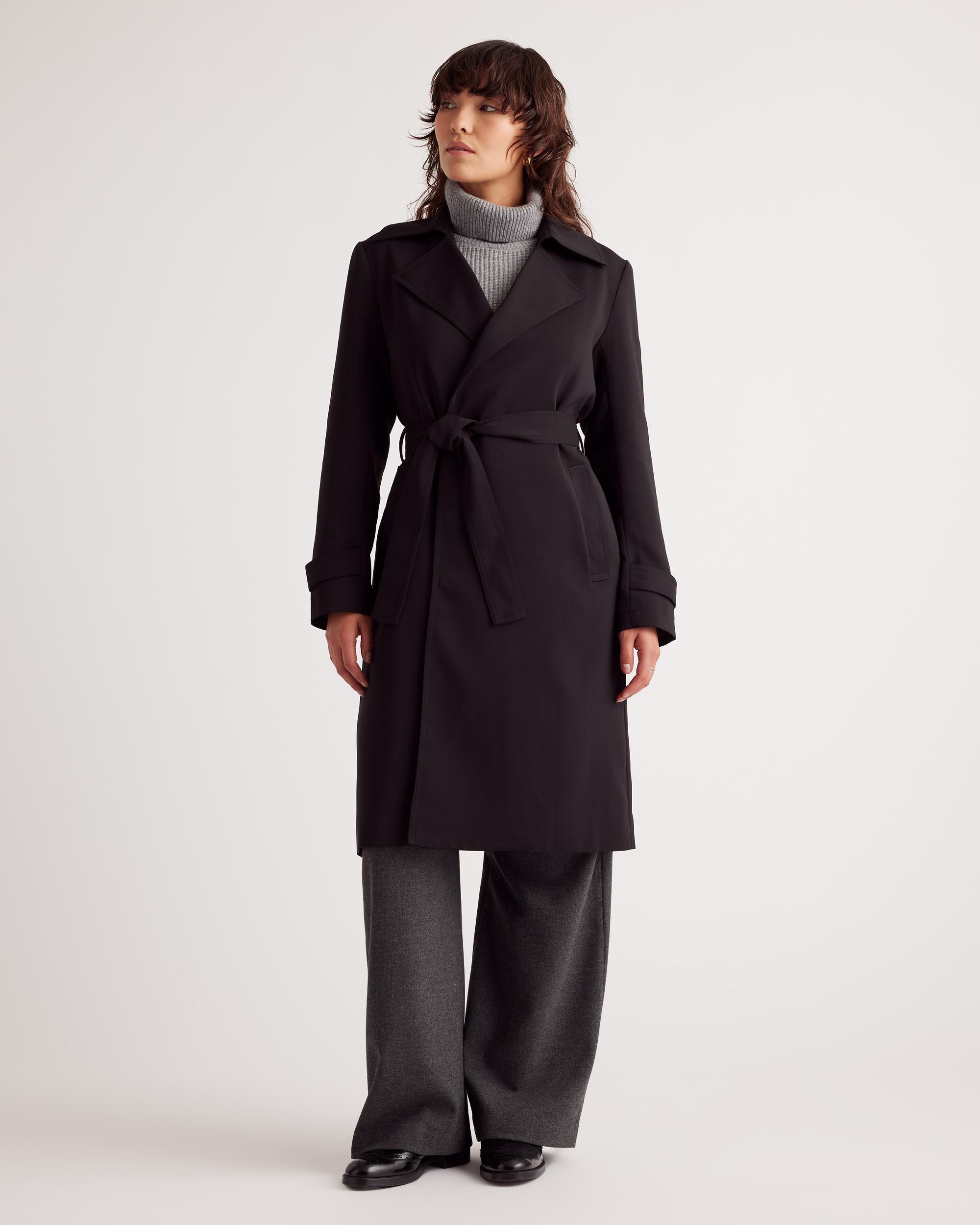 Quince | Women's Stretch Crepe Trench Coat Recycled Polyester Product Image