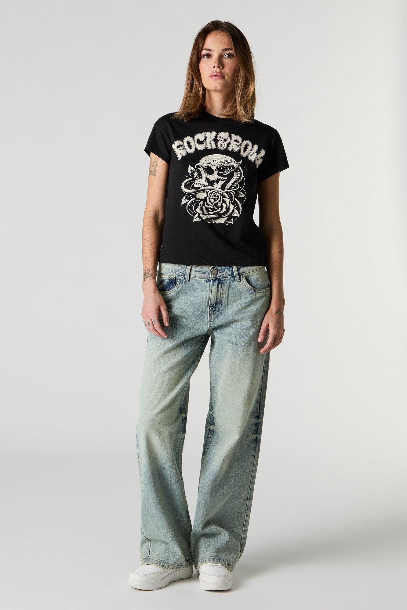 Edgy Graphic Boxy T-Shirt Female Product Image