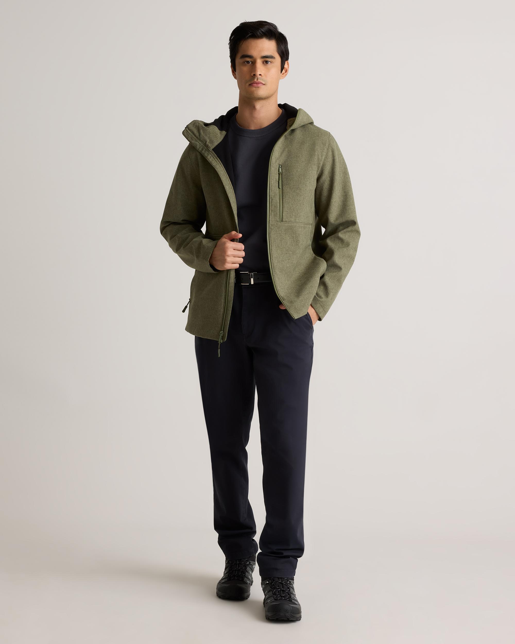 Quince | Men's Softshell Fleece-Lined Full-Zip Hooded Jacket Size XL, Recycled Polyester Product Image