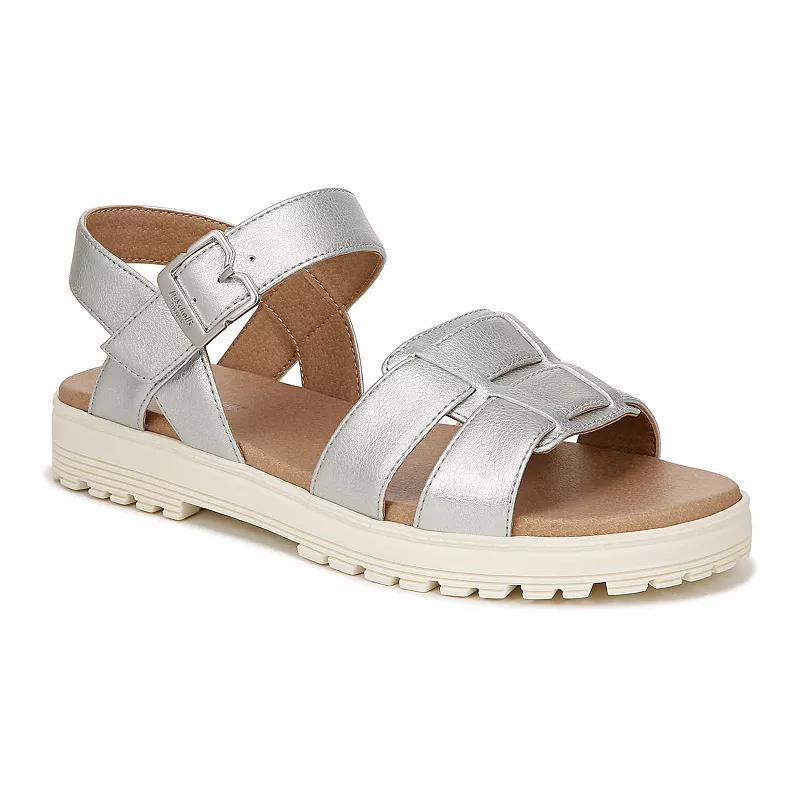 Dr. Scholl's Take Five Flat Sandal Silver) Women's Sandals Product Image